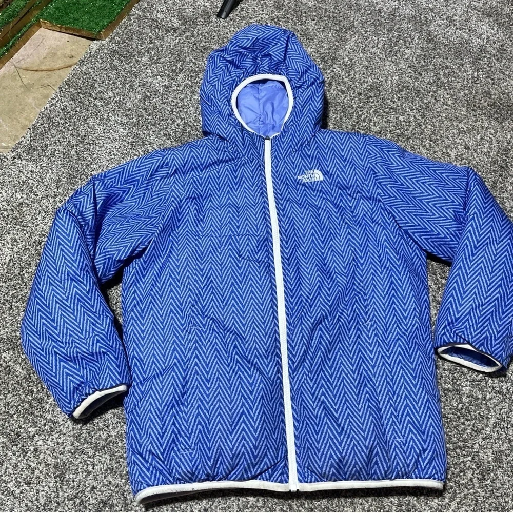 The North Face Youth XL Reversible Jacket Puffer Coat Purple
